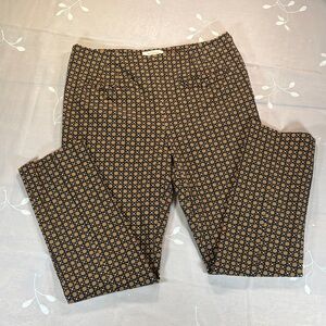 Anthropologie The Essential SLIM Brown and Black Geometric Pants Woman Size 6
